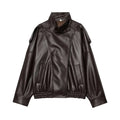 Oversized Faux Leather Bomber Jacket - Leah Partow