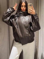 Faux Leather Moto Jacket - Leah Partow