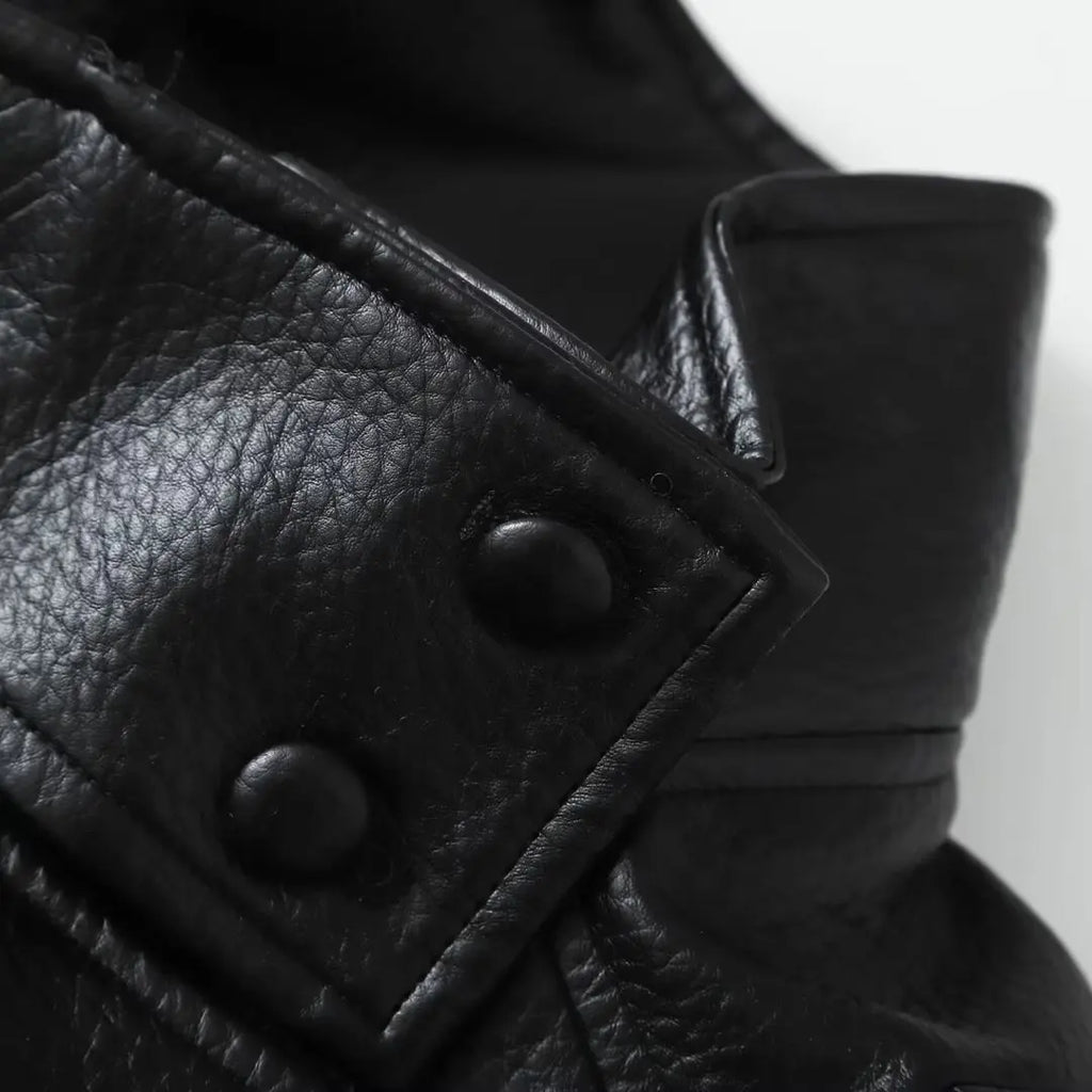 Cropped Leather-Look Bomber Jacket - Leah Partow