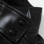 Cropped Leather-Look Bomber Jacket - Leah Partow