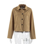 Faux Suede Cropped Utility Jacket - Leah Partow