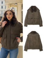 Suede-Like Utility Jacket - Leah Partow
