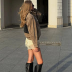 Textured Utility Bomber Jacket - Leah Partow