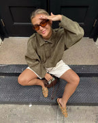 Faux Suede Cropped Jacket - Leah Partow
