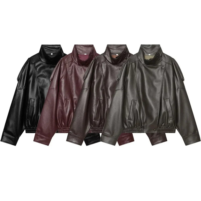 Faux Leather Moto Jacket - Leah Partow