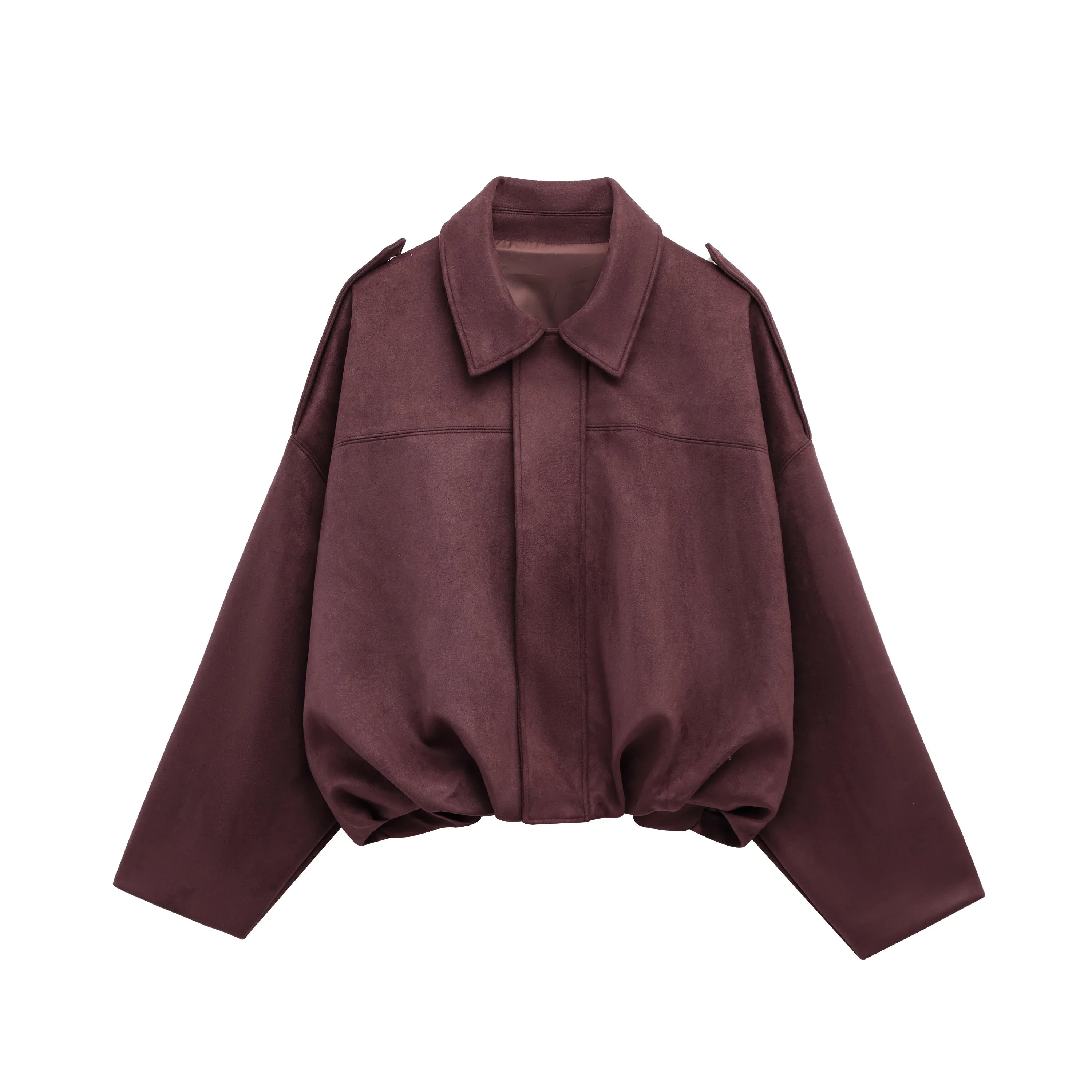Cropped Suede-Like Bomber Jacket - Leah Partow