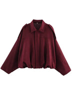 Oversized Suede-Look Bomber Jacket - Leah Partow