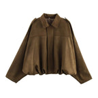 Oversized Suede-Like Zip Jacket - Leah Partow