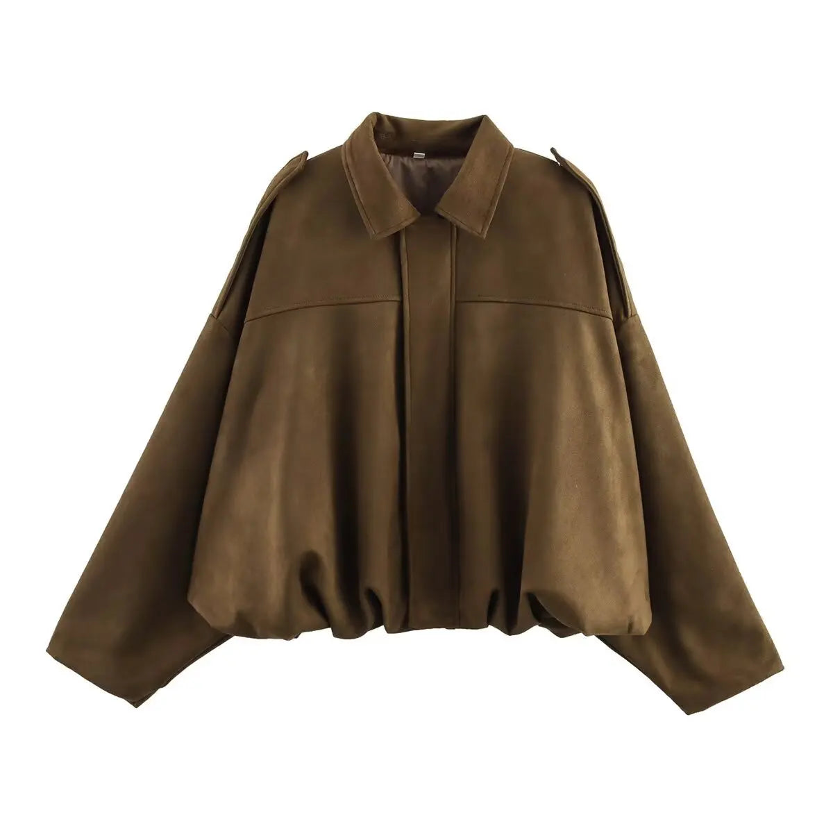 Oversized Suede-Like Zip Jacket - Leah Partow