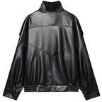 Cropped Faux Leather Bomber Jacket - Leah Partow