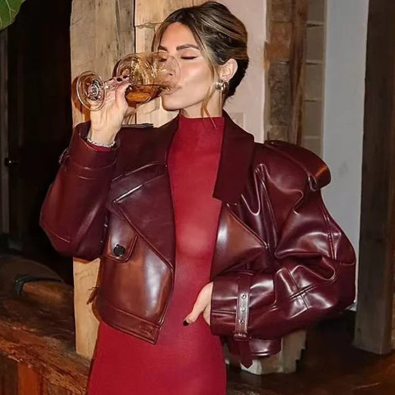 Cropped Belted Moto Jacket - Leah Partow
