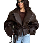 Vintage Belted Biker Jacket - Leah Partow