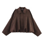 Oversized Suede-Like Zip Jacket - Leah Partow