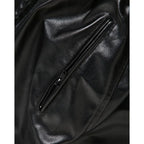 Hooded PU Leather Bomber Jacket - Leah Partow