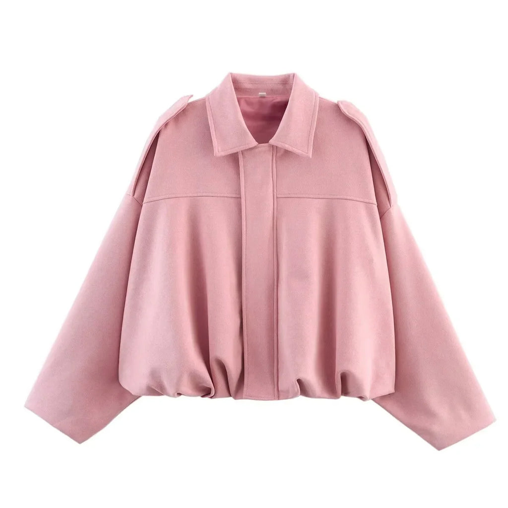 Oversized Suede-Like Zip Jacket - Leah Partow