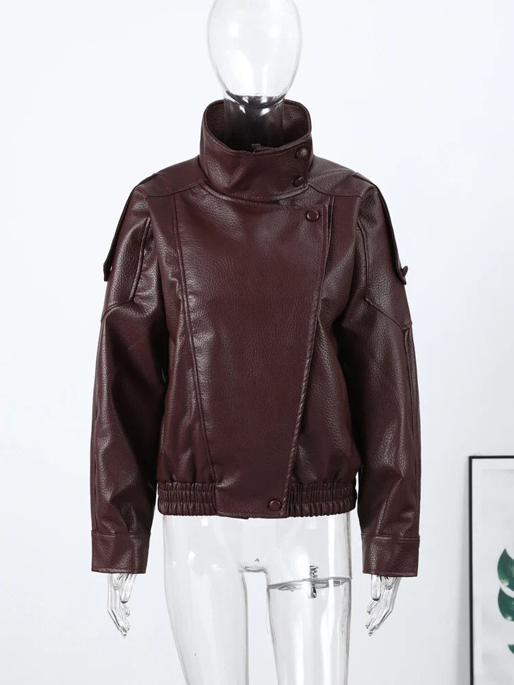 Faux Leather Moto Jacket - Leah Partow