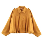 Oversized Suede-Like Zip Jacket - Leah Partow
