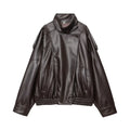 Leather-Look Snap-Front Moto Jacket - Leah Partow