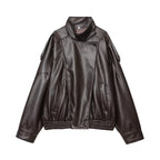 Leather-Look Snap-Front Moto Jacket - Leah Partow