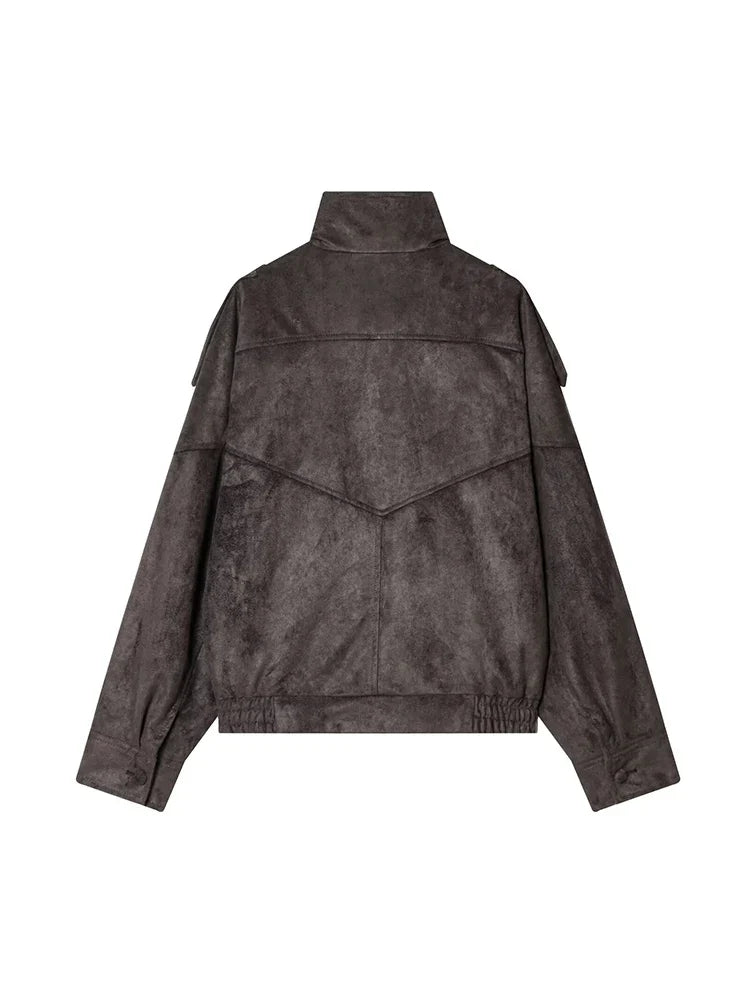 Suede-Like Utility Jacket - Leah Partow