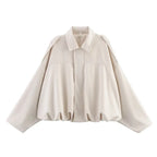Suede-Like Cropped Bomber Jacket - Leah Partow