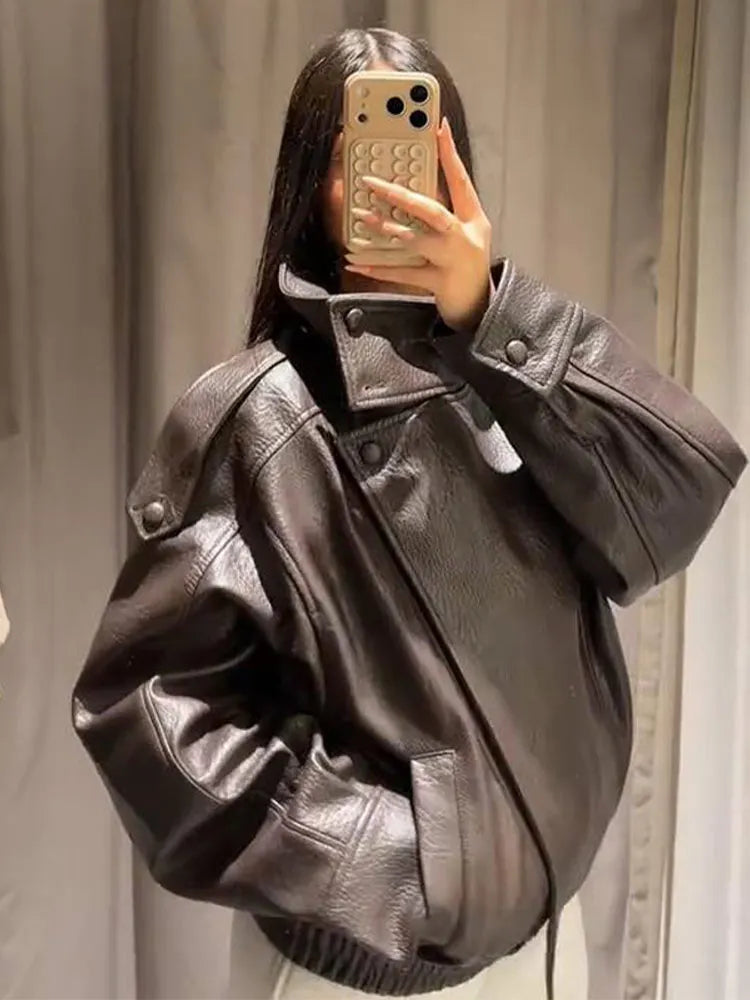Faux Leather Moto Jacket - Leah Partow