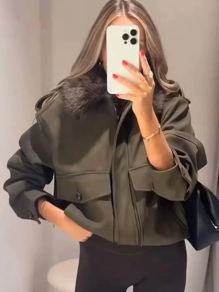Suede-Like Utility Jacket - Leah Partow