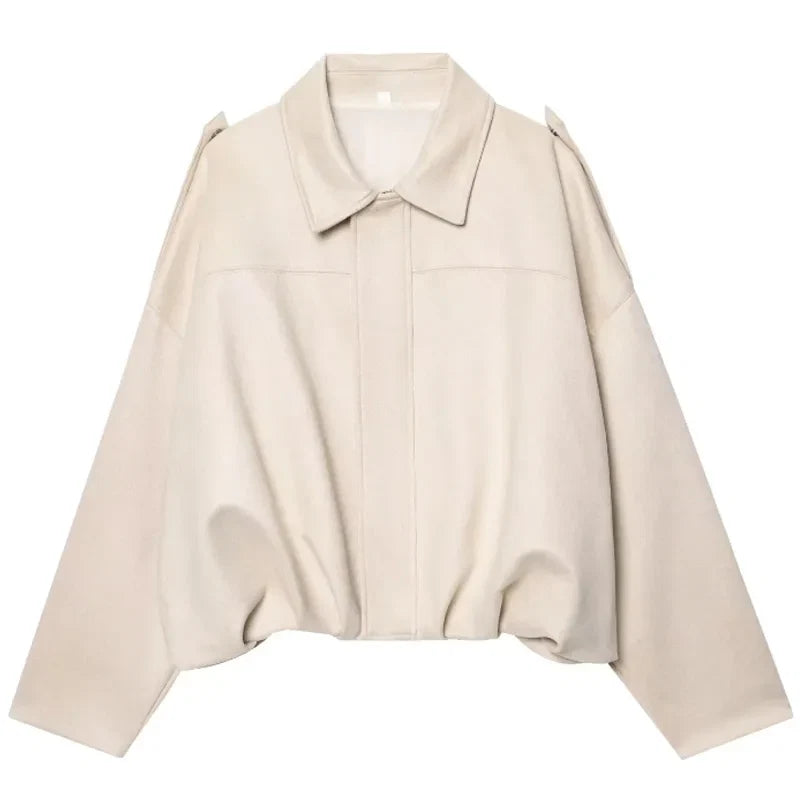 Cropped Suede-Like Bomber Jacket - Leah Partow